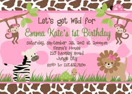 Jungle Animals Cow Print Birthday Party Invitation