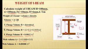 weight calculation for steel i beam
