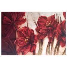 Red Flowers Canvas Wall Art 36x24