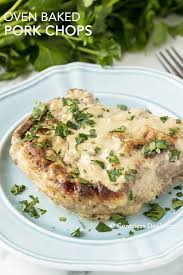 Pork chops are breaded in italian breadcrumbs and served with a creamy mushroom sauce in this i have everything except the sliced mushroom… forsee baked pork chops in our near future! Oven Baked Pork Chops Centsless Meals