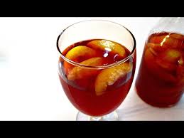 peach sangria red wine spritzer with