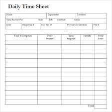 Free 10 Sample Daily Timesheet Templates In Google Docs