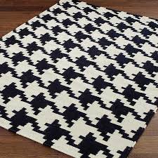 black white houndstooth rug 25530d by