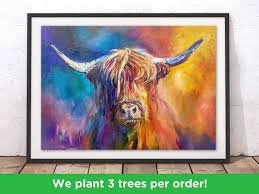Harris The Highland Cow Print By Sue
