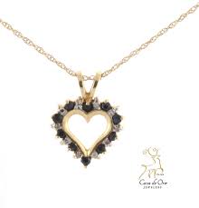 sapphire and diamond heart necklace