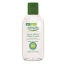 simple kind to skin eye makeup remover dual effect