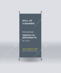 roll up x banner psd mockup template