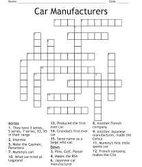 car manufacturers crossword wordmint