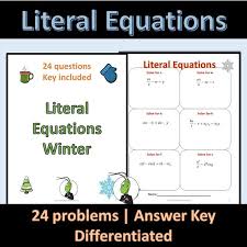 Literal Equations Solving Equations