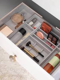 blush makeup in drawer organiser home