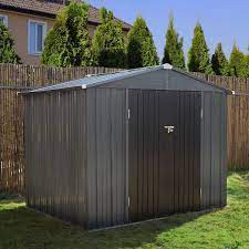 Veikous 8 Ft W X 12 Ft D Gray Metal Storage Shed 96 Sq Ft