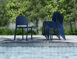 Navy Blue Modern Outdoor Chair