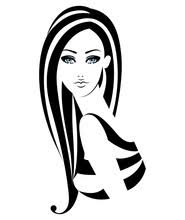 black and white clip art of a woman