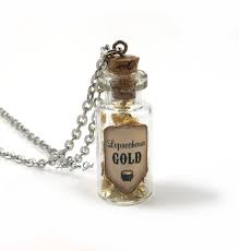 Leprechaun Mini Gold Glass Bottle Necklace