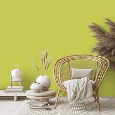 Pale Lime Green Living Room Wallpaper