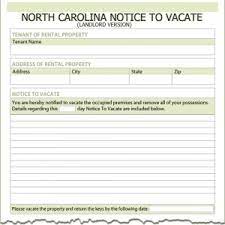 north carolina landlord notice to