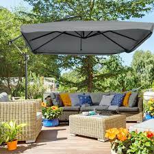Outsunny Offset Patio Umbrella With Net