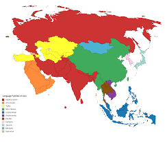 Map Language Families Of Asia Infographic Tv Number