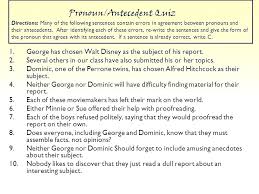 Examples Of Pronoun Antecedent Agreement Fresh Worksheet Lovely Home