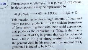 solved nitroglycerin c3h5n3o9 is a