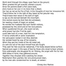 In his play depicting the salem witch trials, the author illustrates profound psychological bullying. Salem Witch Trial 1682 Poem By Christy Ann Martine Poetry Stories Witches Salem Salemwitchtrials Poetry Wiccan Quotes Creepy Quotes Poems Beautiful