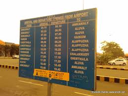 cochin airport to city bus timings and