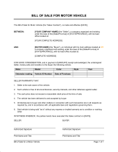 Bill Of Sale With Encumbrances Template Word Pdf By Business