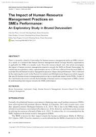 Pt smep pacific, bekasi, west java, indonesia. Pdf The Impact Of Human Resource Management Practices On Smes Performance An Exploratory Study In Brunei Darussalam