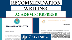 academic reference letter writing for