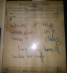 cough syrup prescription from 1962