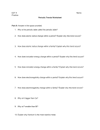 Ions worksheet name _____ for each of the following ions, indicate the total number of protons and electrons. Periodic Table Trends Worksheet