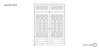 Autocad Drawing Double Door Of Wood And