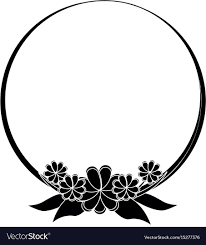 round frame with flowers royalty free