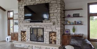 veneer stone fireplace tv wall decor
