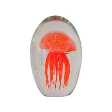 Small Orange Glass Jellyfish 3 034