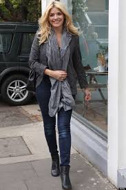 Born 10 february 1981) is an english television presenter, model and author. Women S Charcoal Wool Blazer Navy Skinny Jeans Black Leather Ankle Boots Black Quilted Leather Crossbody Bag Holly Willoughby Style Mum Fashion Clothes