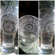 dremel glass etched mandala beer mug
