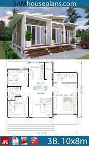 House Plans 8x6 5m With 3 Bedrooms