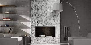 Mosaic Tile Fireplace Design