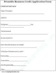 Company Credit Application Template Business Credit Application Form