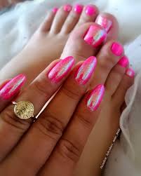 pink nail art ideas with glitter