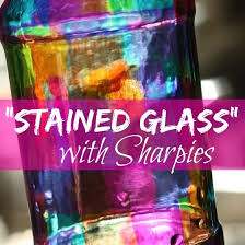stained glass jars with sharpie markers