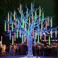 Brightest solar powered outdoor christmas tree lights. 144 Led Solar Lights Meteor Shower Rain Tree Outdoor Light Lamp Xmas Decorations Ebay