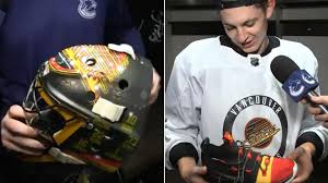 The vancouver canucks have had a few primary logos in franchise history. Demko Stecher Gear Up For Flying Skate Uniforms With Custom Mask Shoes