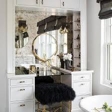 black faux fur makeup vanity stool