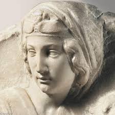 Tondo Pitti (Detail), marmor von Michelangelo Buonarroti (1475-1564, Italy