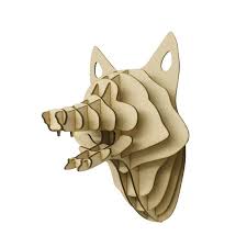 Small Wooden Fox Trophy 3d Animal Head