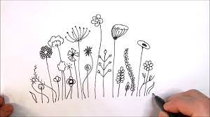 line drawing flower garden you
