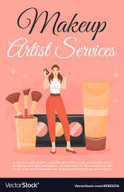 makeup artist service poster flat
