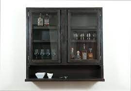 Glass Doors Bar Cabinet Liquor Bar